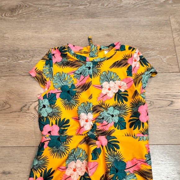 Art Class Girls Yellow Tropical Floral One Piece Swimsuit Size Large 10/12 - Picture 3 of 5